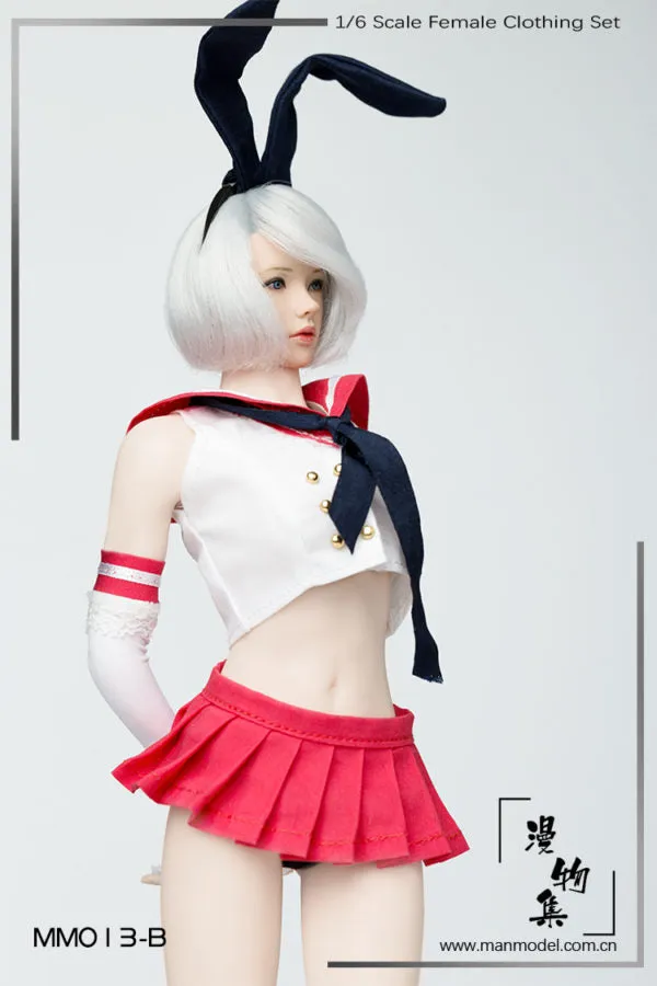 Female Sailor Rabbit - White Gloves w/Red & White Armbands