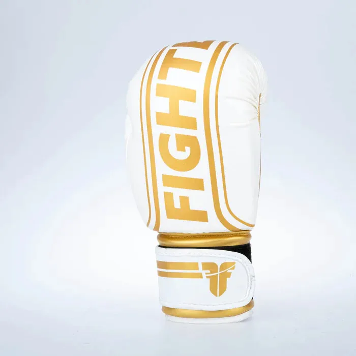Fighter Boxing Gloves Basic Stripe - white/gold