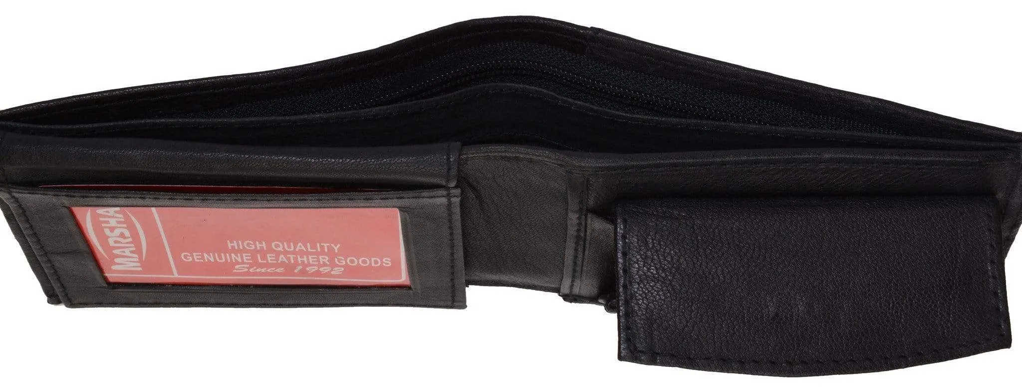 Genuine Leather Bifold Mens Wallet W/Flip-up I.D. Window 786