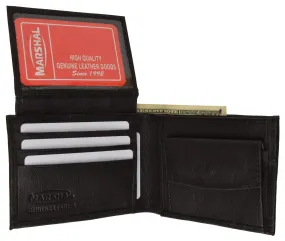 Genuine Leather Bifold Mens Wallet W/Flip-up I.D. Window 786