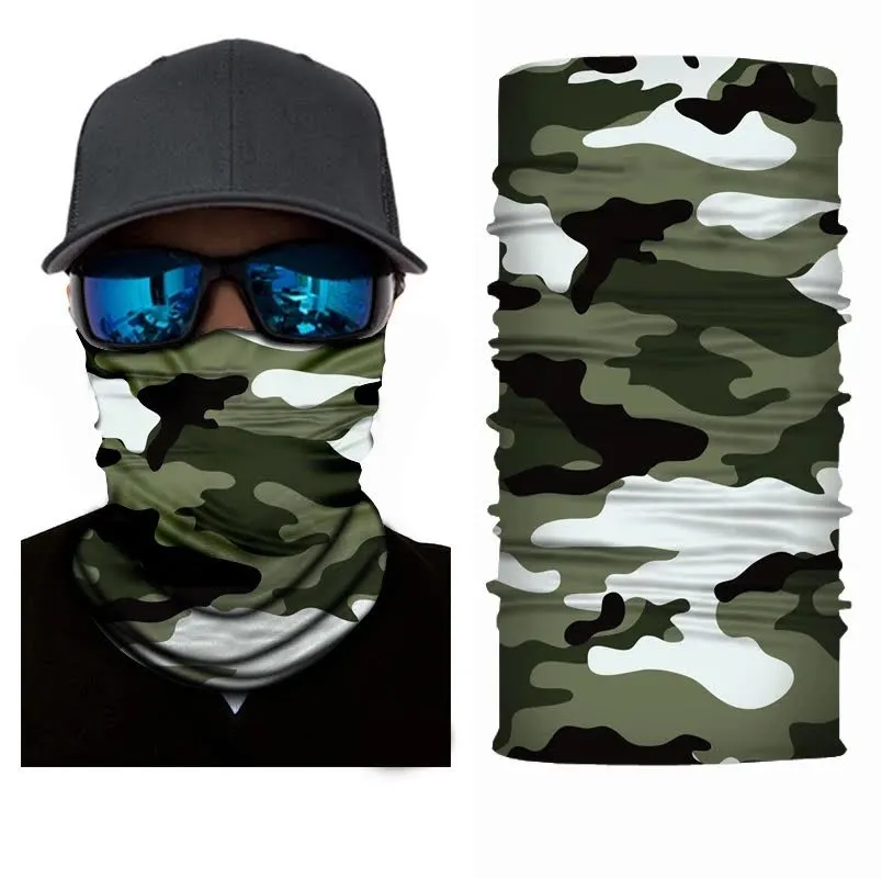 Green Camo Face Mask, Neck Gaiter