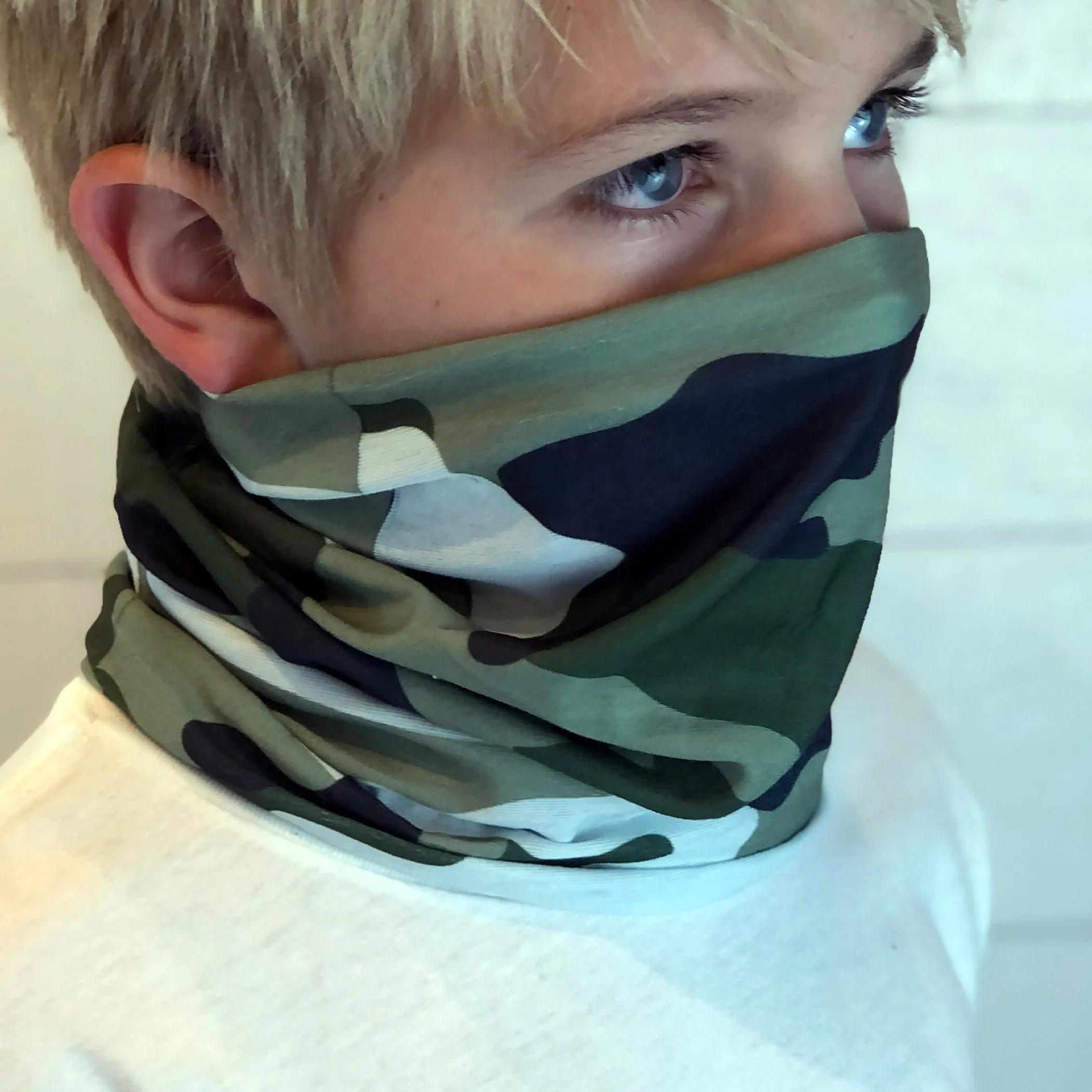 Green Camo Face Mask, Neck Gaiter