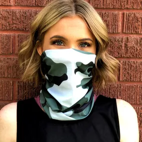 Green Camo Face Mask, Neck Gaiter