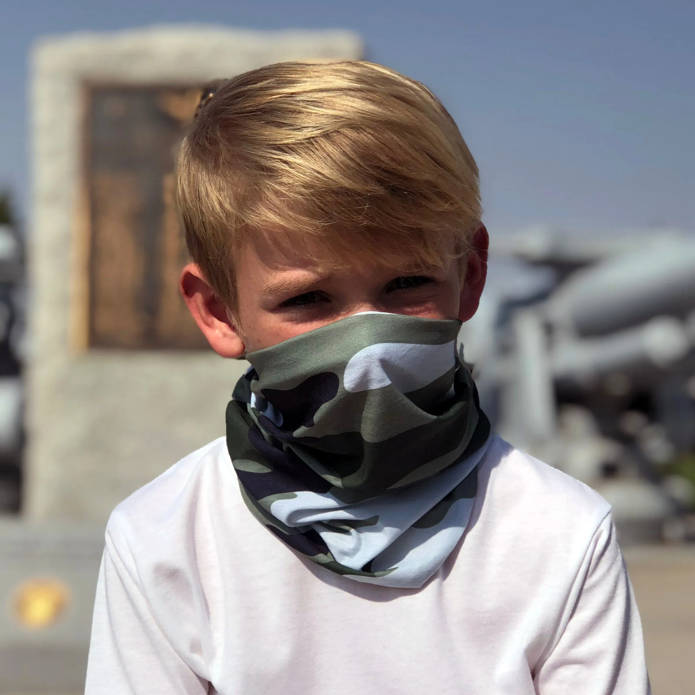 Green Camo Face Mask, Neck Gaiter