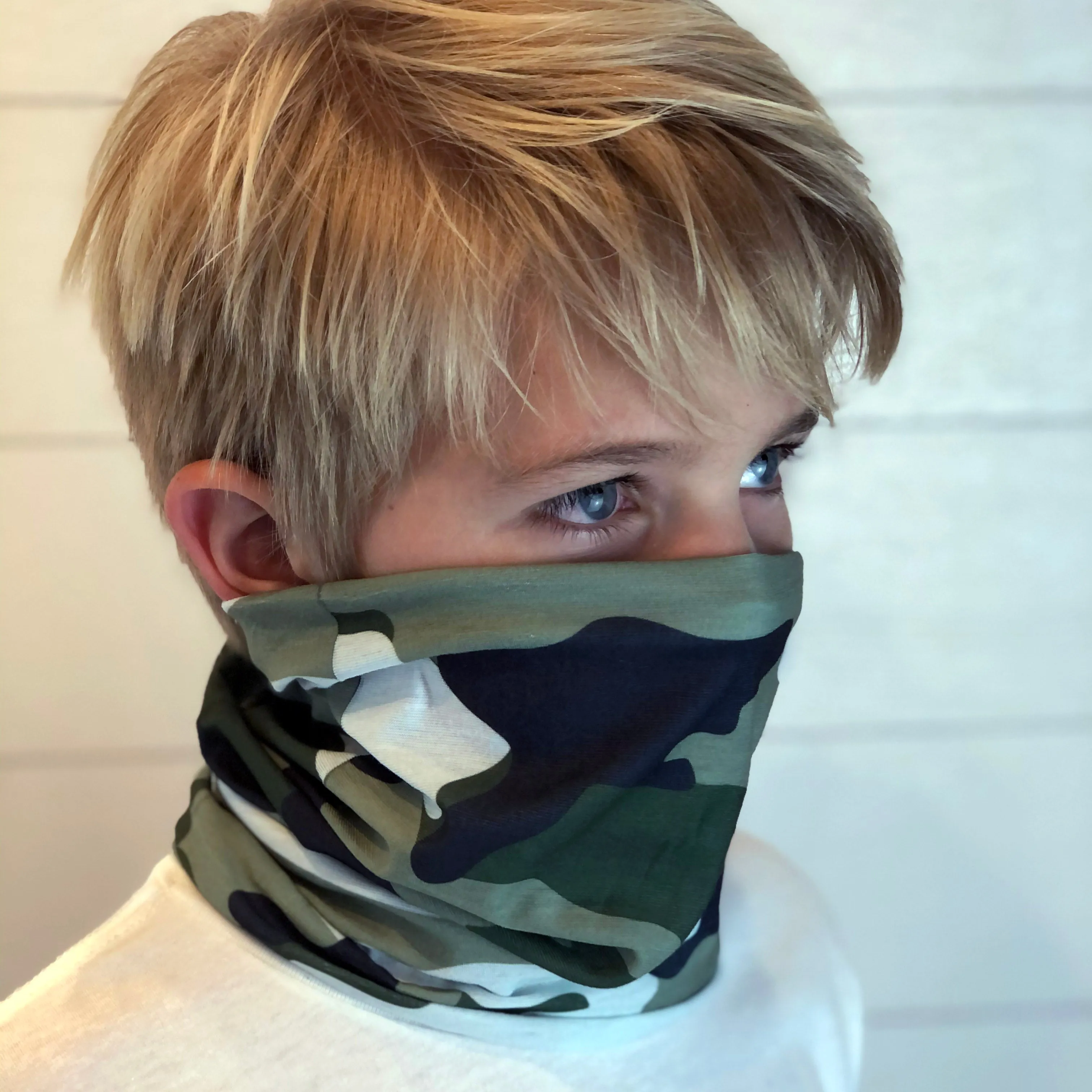 Green Camo Face Mask, Neck Gaiter