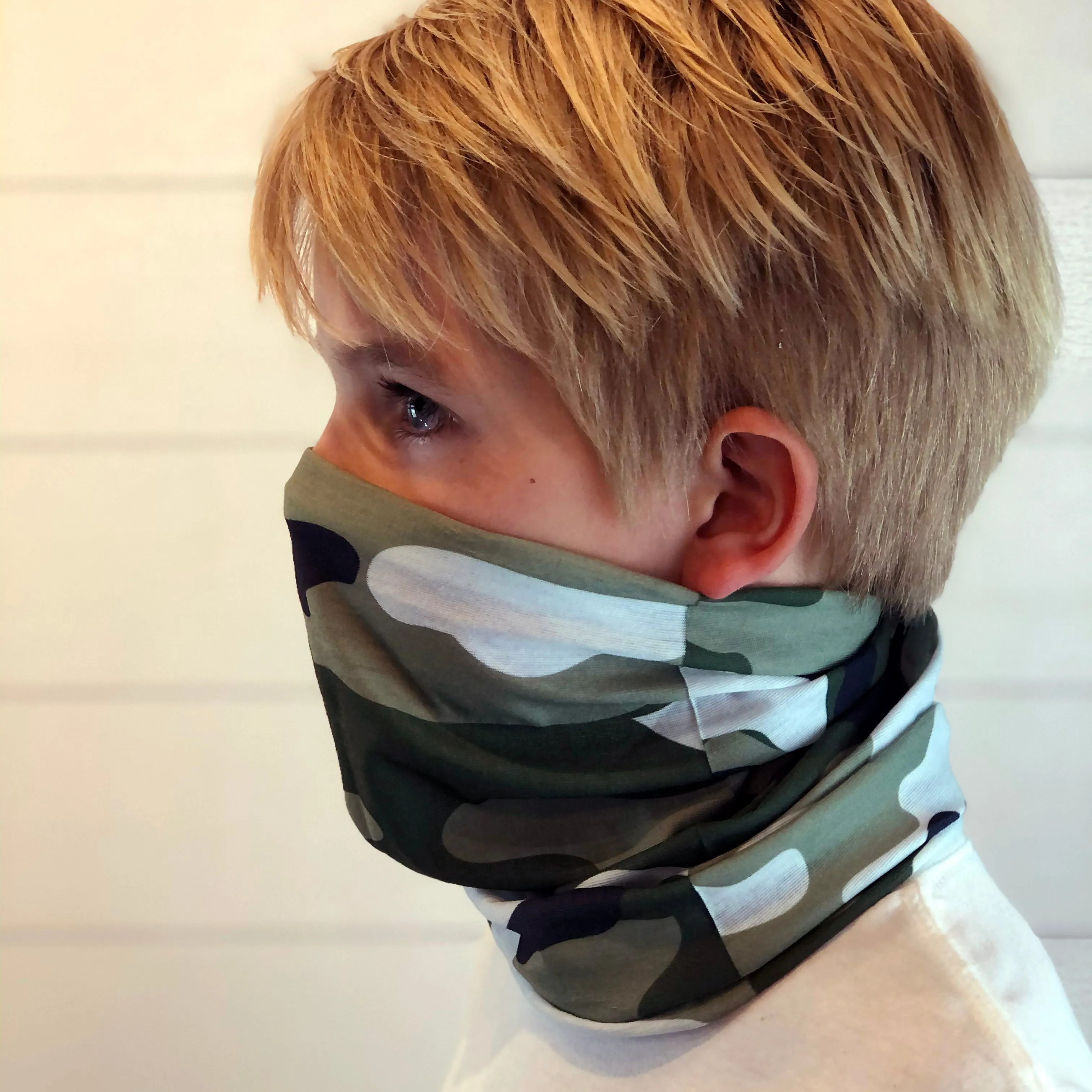 Green Camo Face Mask, Neck Gaiter