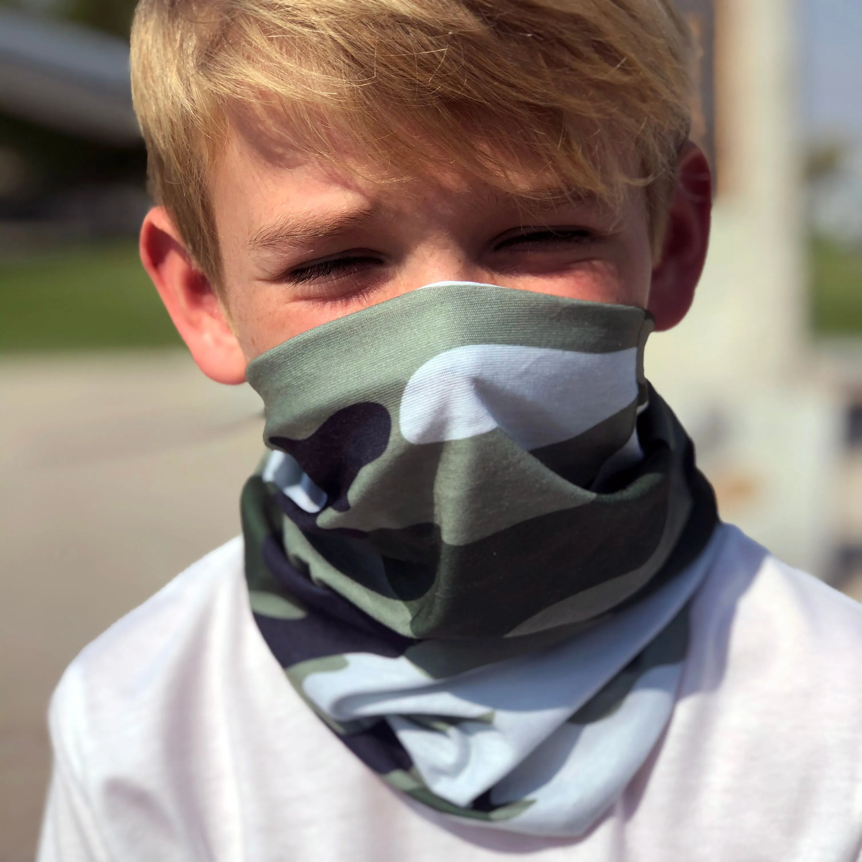Green Camo Face Mask, Neck Gaiter