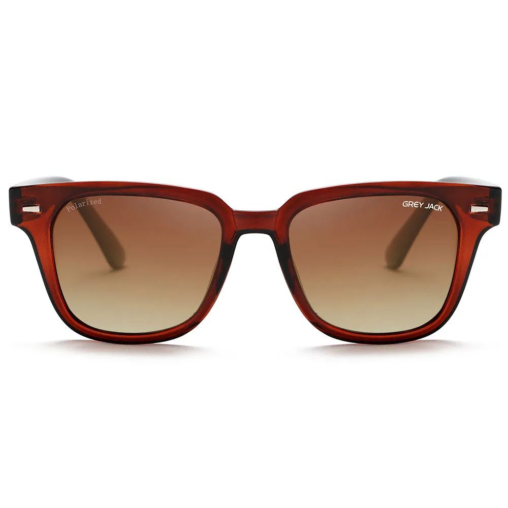 GREY JACK Square Polarized TR90 Frame UV400 Sunglasses for Men Women 1919