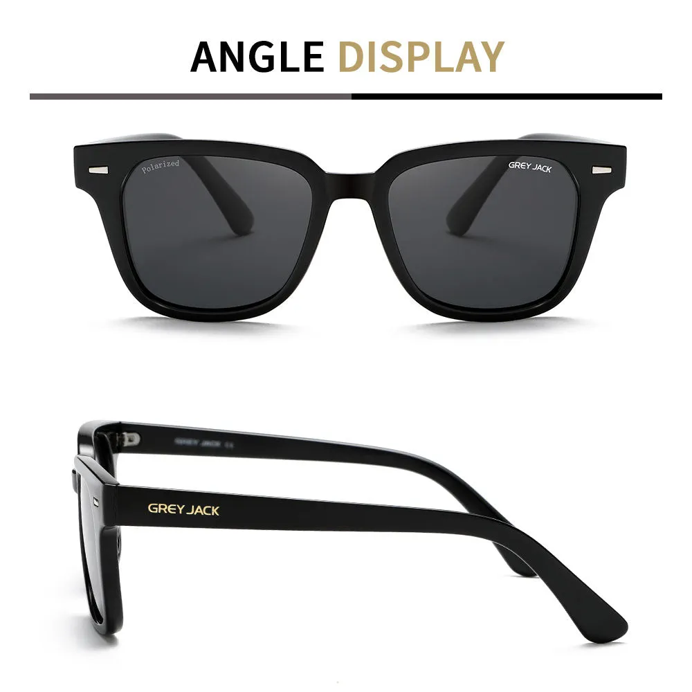 GREY JACK Square Polarized TR90 Frame UV400 Sunglasses for Men Women 1919