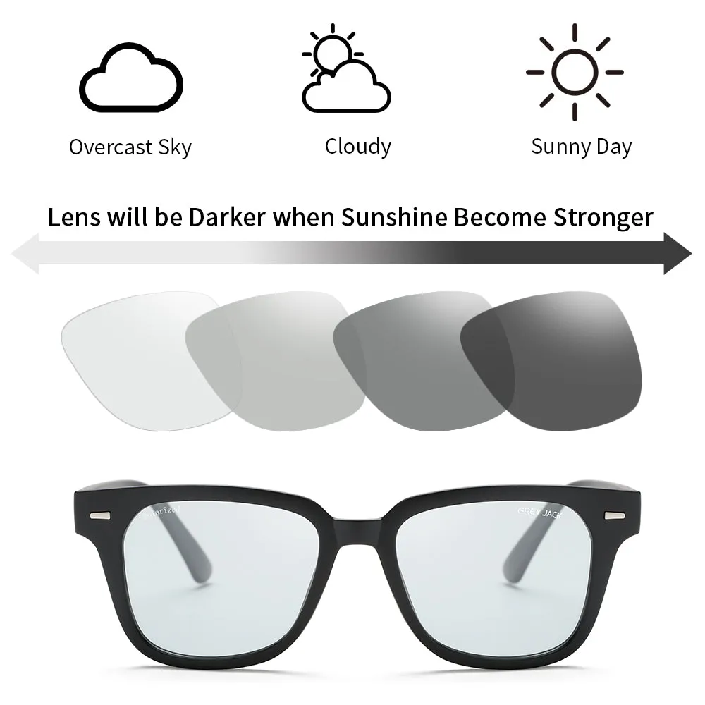 GREY JACK Square Polarized TR90 Frame UV400 Sunglasses for Men Women 1919