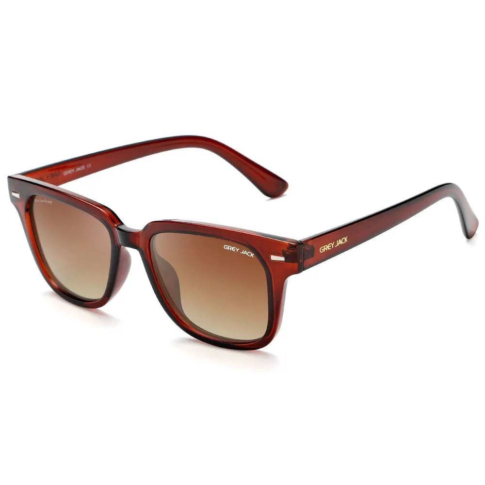 GREY JACK Square Polarized TR90 Frame UV400 Sunglasses for Men Women 1919