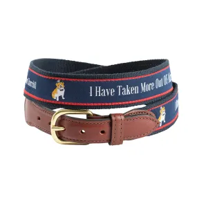I Have Taken More Bespoken Motif Leather Tab Belt