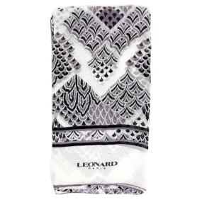 Leonard Paris Scarf Black White Design - Chiffon Silk Shawl - FINAL SALE