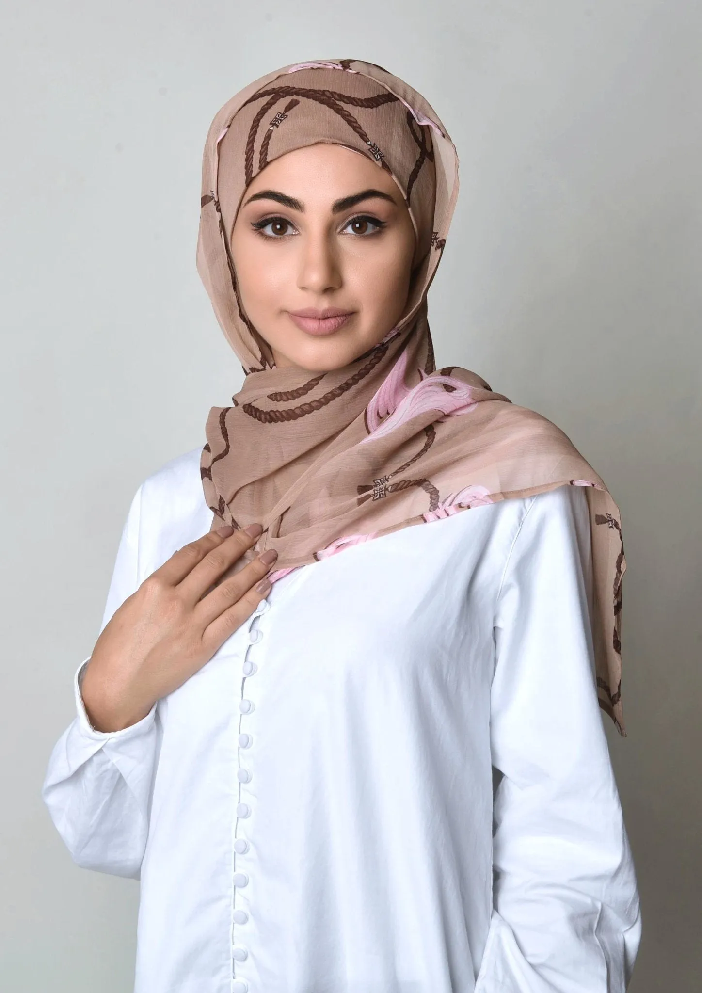 Mare Pink- Cap Shawl- Crinkled Chiffon