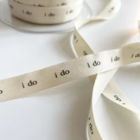 May Arts Ivory Cotton Ribbon - I Do