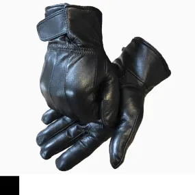 Mens Black Leather Gloves with Thermal Liner