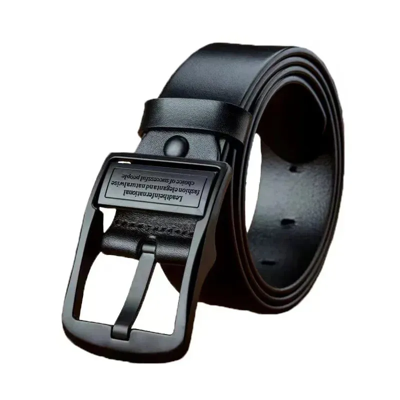 Men's Cowhide Leather Belt - Alloy Pin Buckle Strap
