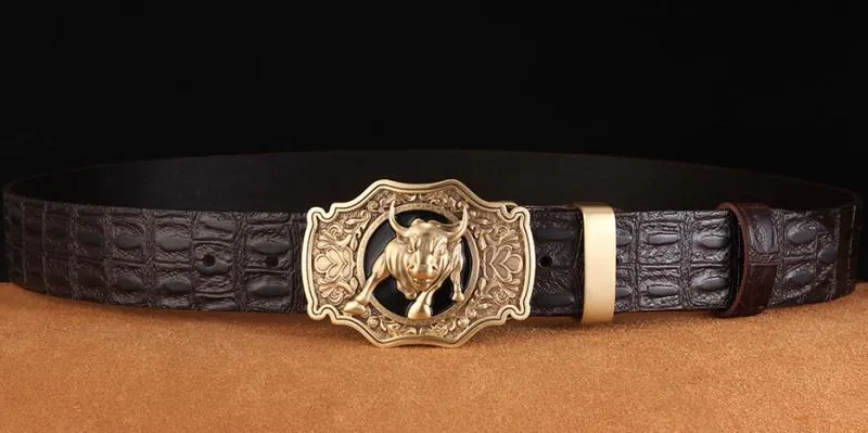 Men's Genuine Leather Belt With Copper Buckle