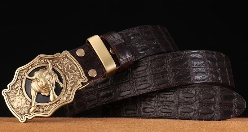 Men's Genuine Leather Belt With Copper Buckle