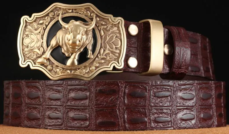 Men's Genuine Leather Belt With Copper Buckle