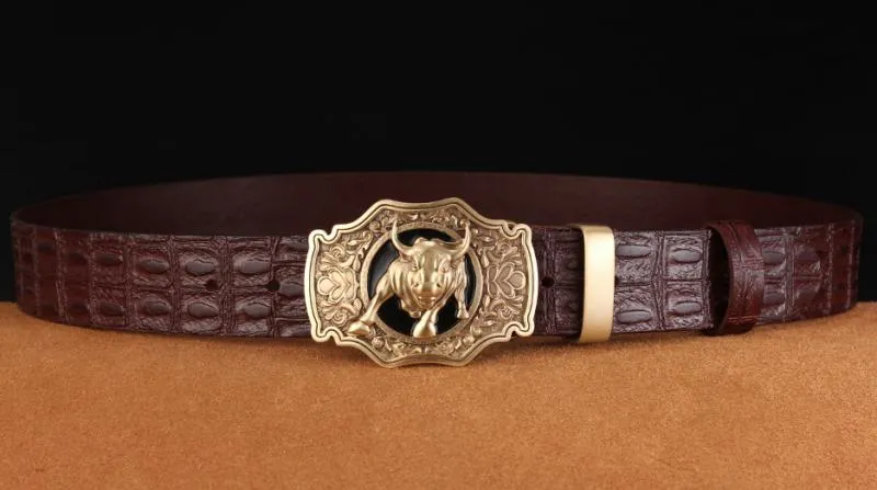Men's Genuine Leather Belt With Copper Buckle
