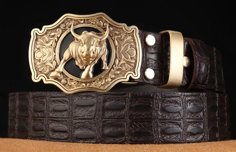 Men's Genuine Leather Belt With Copper Buckle