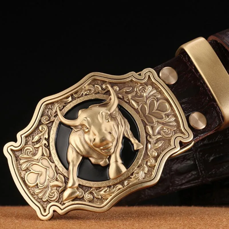 Men's Genuine Leather Belt With Copper Buckle