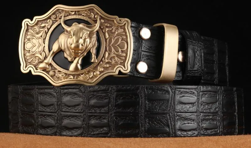 Men's Genuine Leather Belt With Copper Buckle