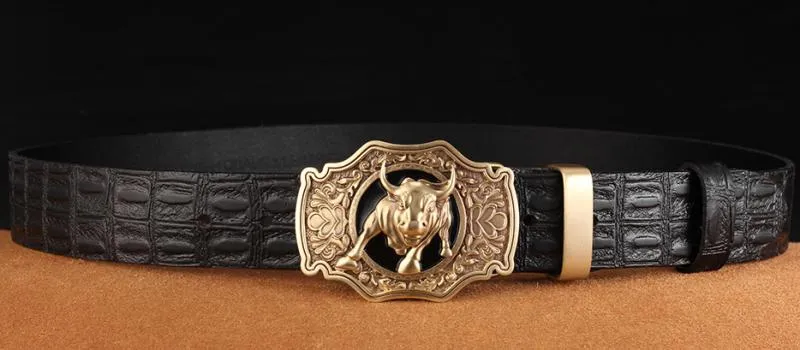 Men's Genuine Leather Belt With Copper Buckle