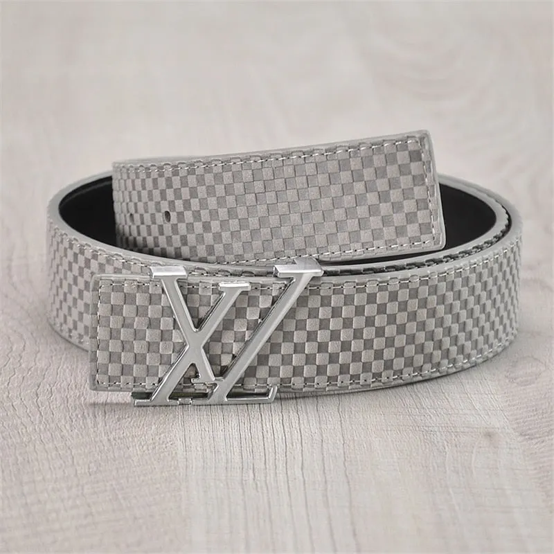 Men's Leather Belt With XZ-Shaped Buckle