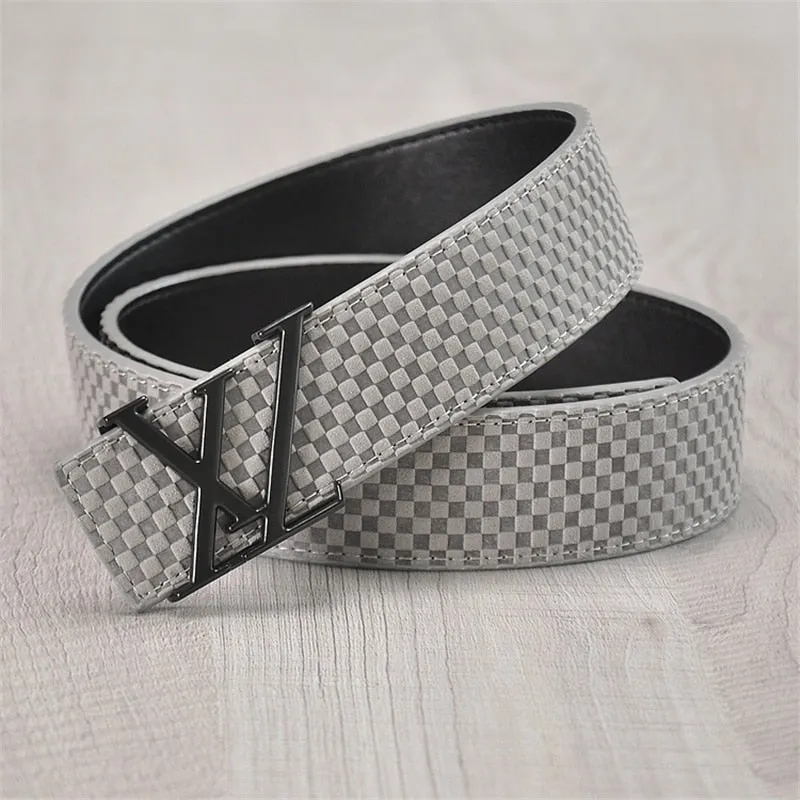 Men's Leather Belt With XZ-Shaped Buckle