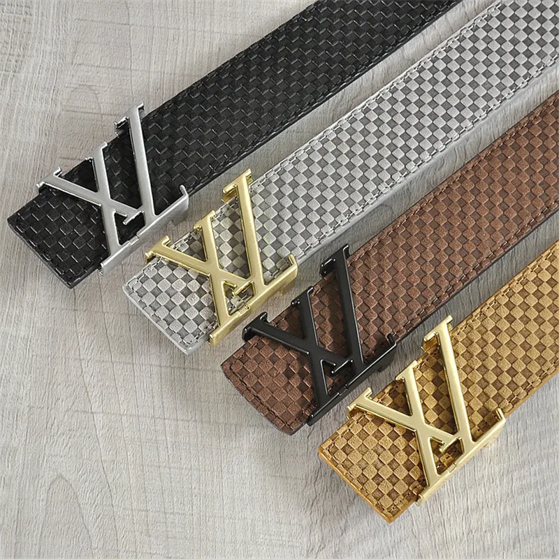 Men's Leather Belt With XZ-Shaped Buckle
