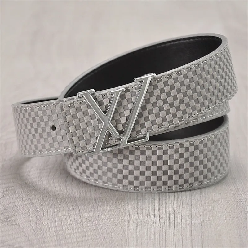 Men's Leather Belt With XZ-Shaped Buckle