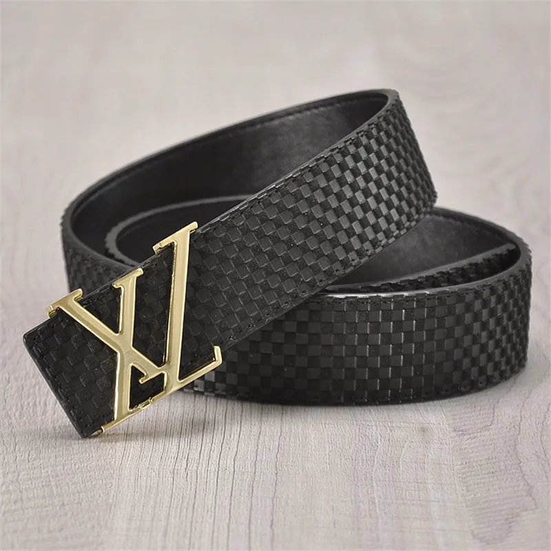 Men's Leather Belt With XZ-Shaped Buckle