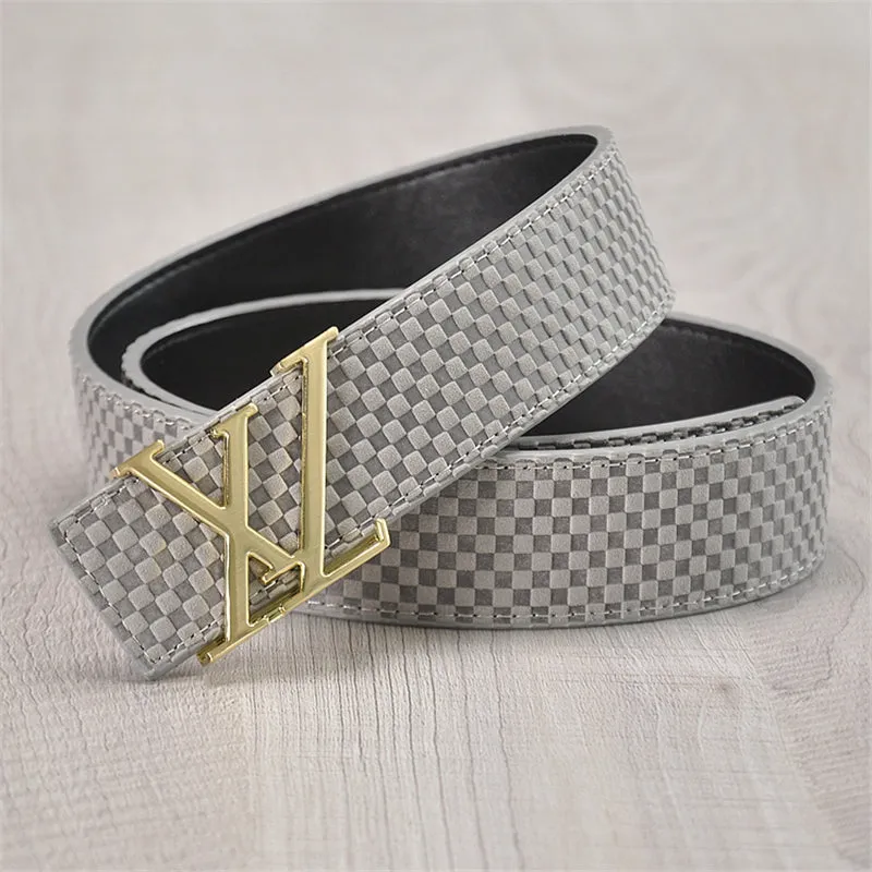 Men's Leather Belt With XZ-Shaped Buckle