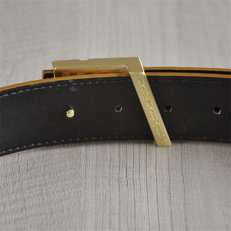 Men's Leather Belt With XZ-Shaped Buckle