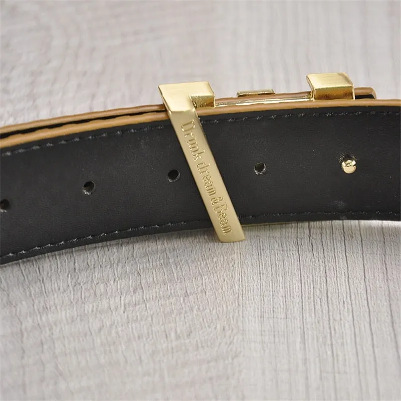 Men's Leather Belt With XZ-Shaped Buckle