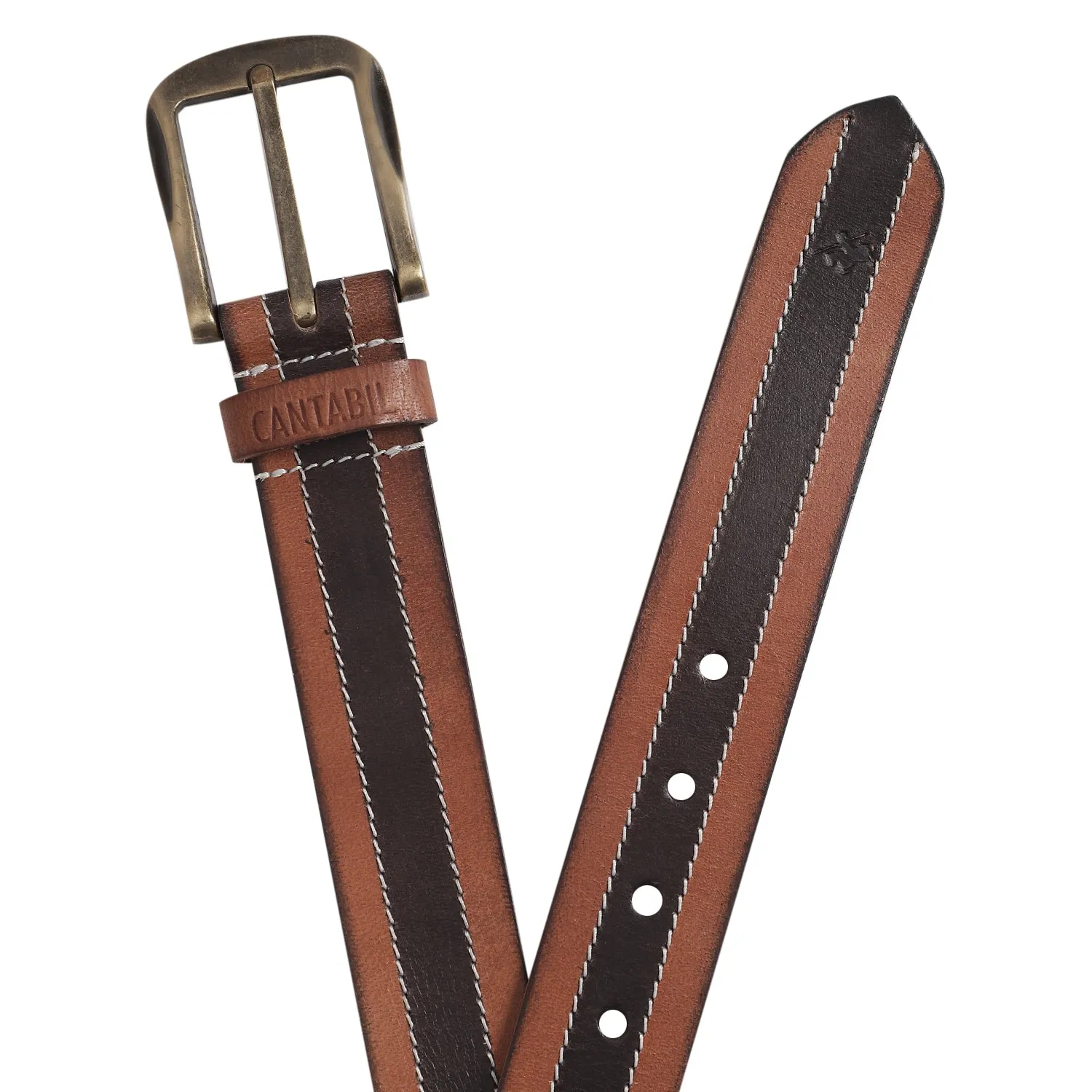 Men's Tan & Brown Casual Single Side Belt