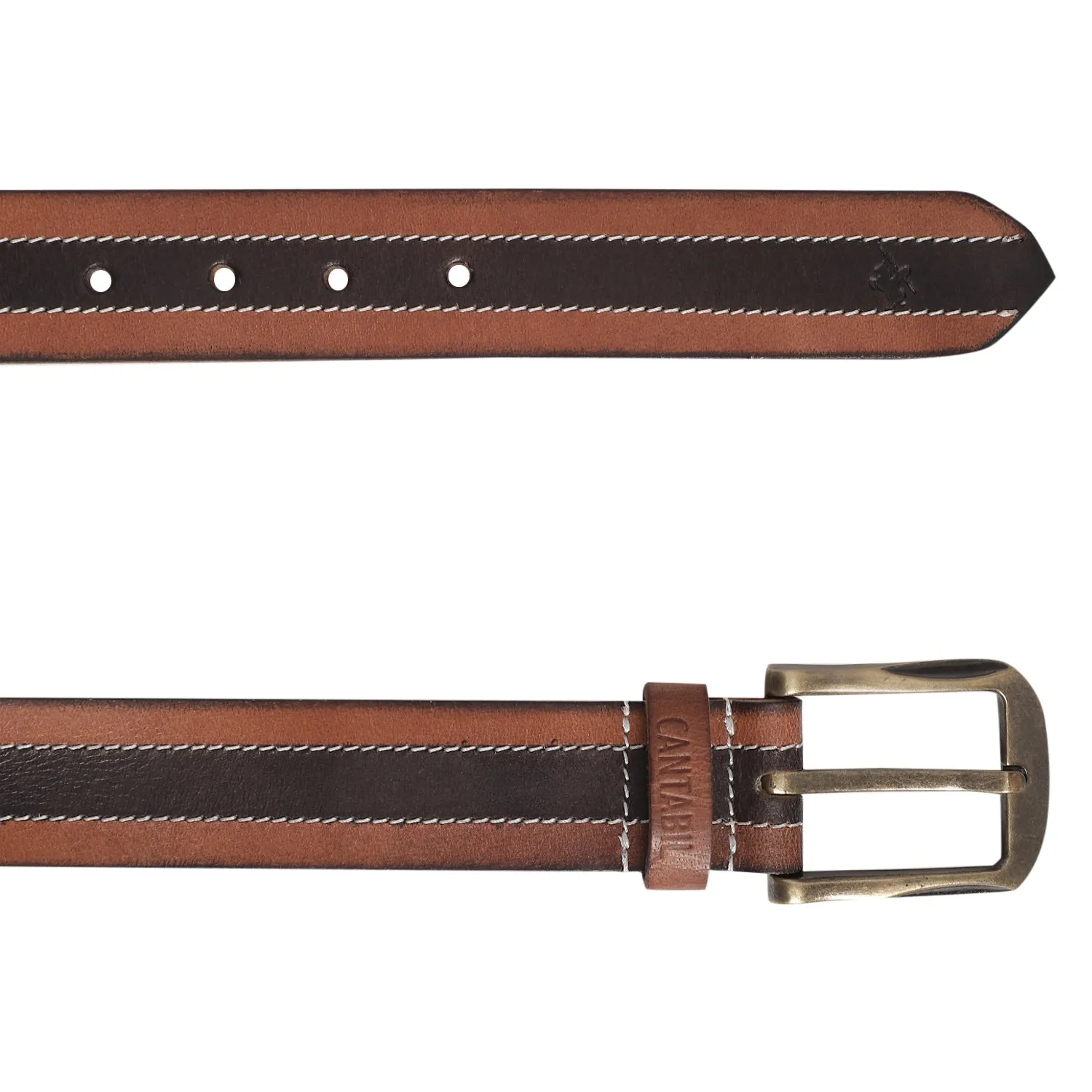Men's Tan & Brown Casual Single Side Belt