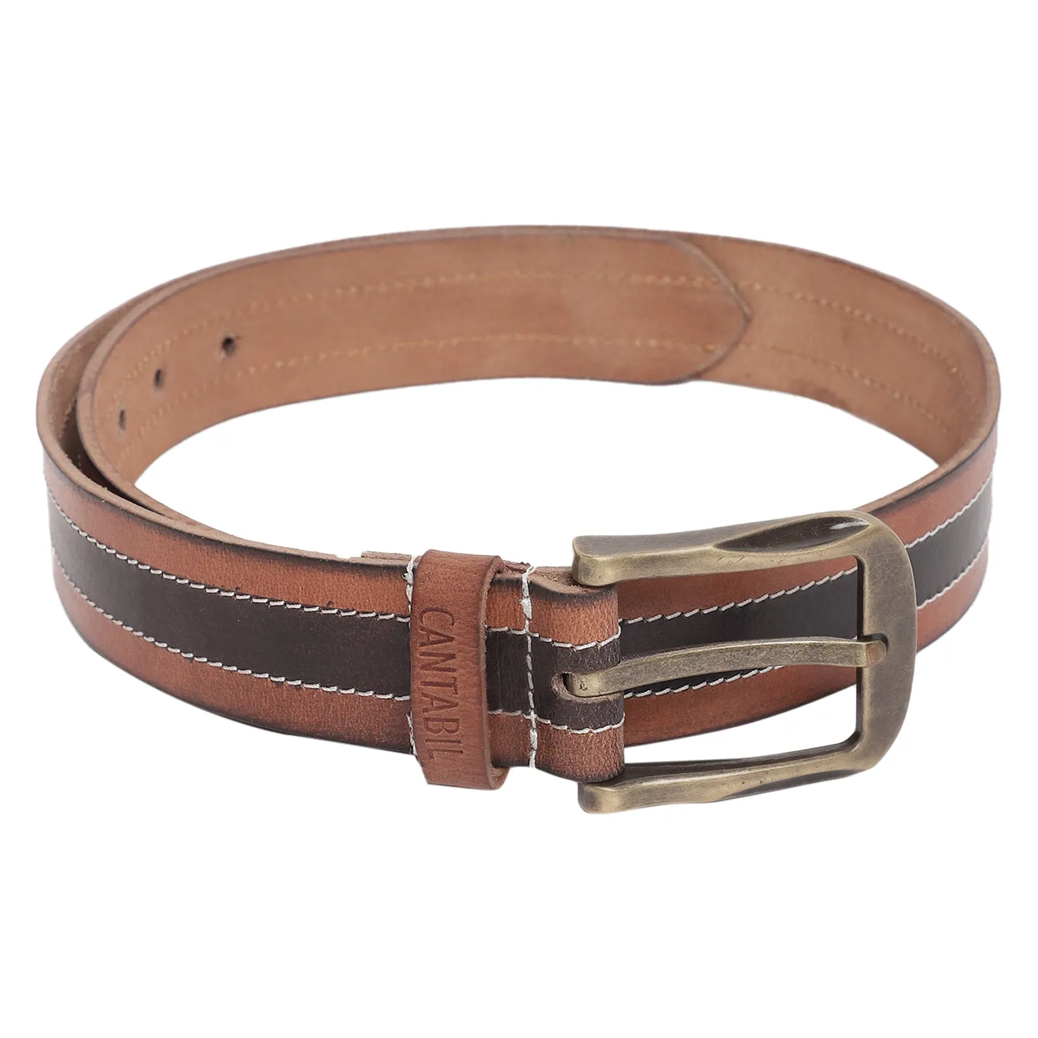 Men's Tan & Brown Casual Single Side Belt