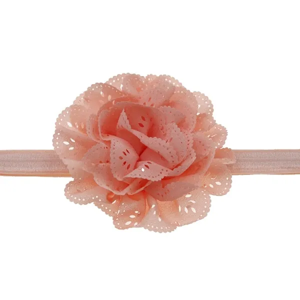 Mesh Baby Headband Fashion-Girls Flower-Elastic Hairband with Rosette