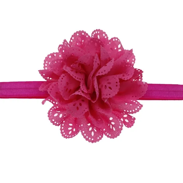 Mesh Baby Headband Fashion-Girls Flower-Elastic Hairband with Rosette