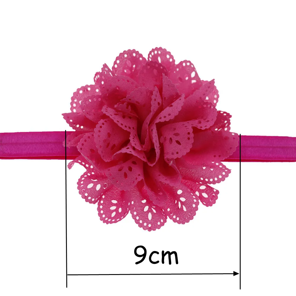 Mesh Baby Headband Fashion-Girls Flower-Elastic Hairband with Rosette