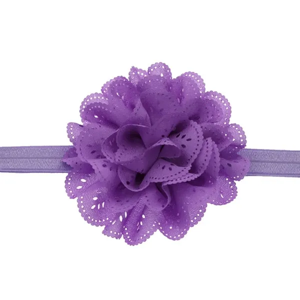Mesh Baby Headband Fashion-Girls Flower-Elastic Hairband with Rosette