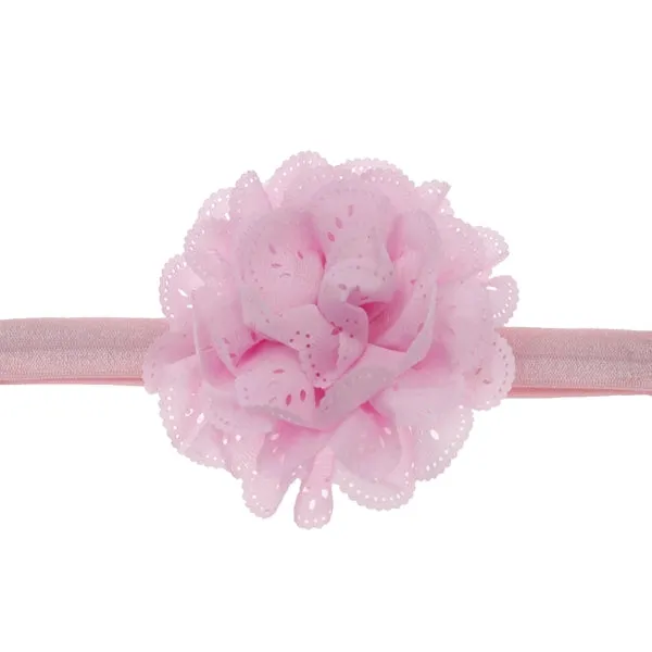 Mesh Baby Headband Fashion-Girls Flower-Elastic Hairband with Rosette