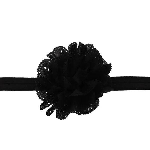 Mesh Baby Headband Fashion-Girls Flower-Elastic Hairband with Rosette