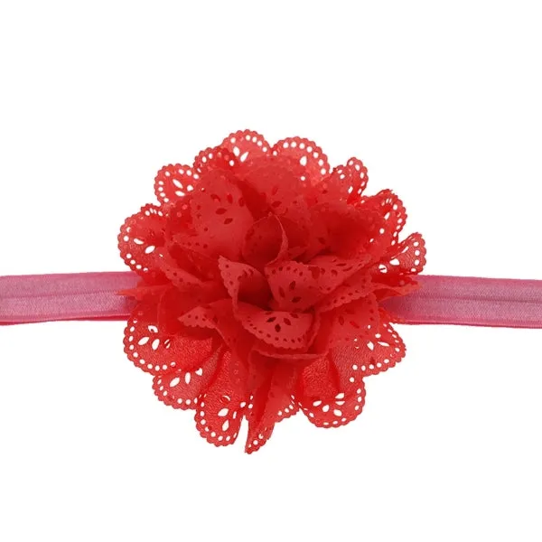 Mesh Baby Headband Fashion-Girls Flower-Elastic Hairband with Rosette