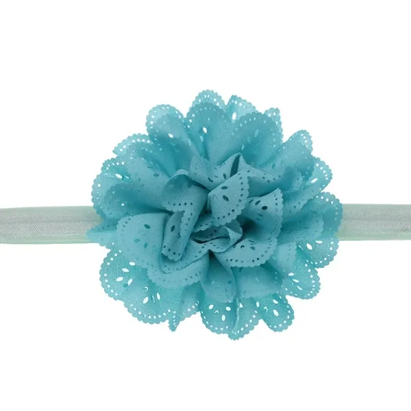 Mesh Baby Headband Fashion-Girls Flower-Elastic Hairband with Rosette