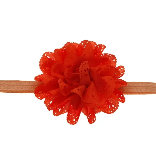 Mesh Baby Headband Fashion-Girls Flower-Elastic Hairband with Rosette