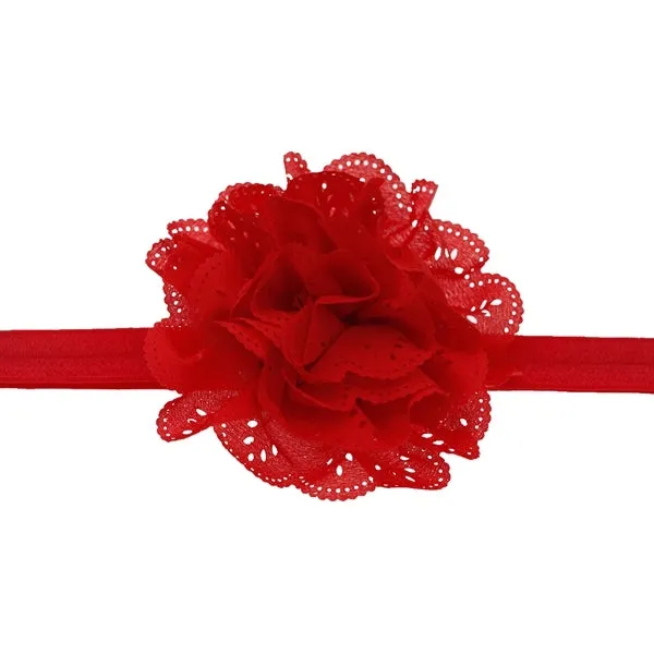 Mesh Baby Headband Fashion-Girls Flower-Elastic Hairband with Rosette